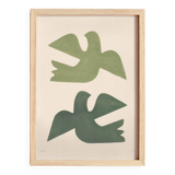 Painting on paper, abstract painting 30x40cm b207 signed eawy