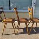 Lot de 3 chaises de bistrot en bois bar vintage