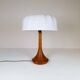 Mid-century table lamp in solid teak by Lisbeth Brams, Denmark, 1960s.