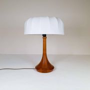 Lampe de table midcentury en teck massif Lisbeth Brams Danemark 1960s