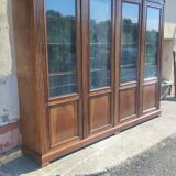 4-door bookcase in solid walnut circa 1880