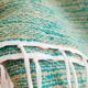 Handwoven green plaid with fine striped linen - fine fringes