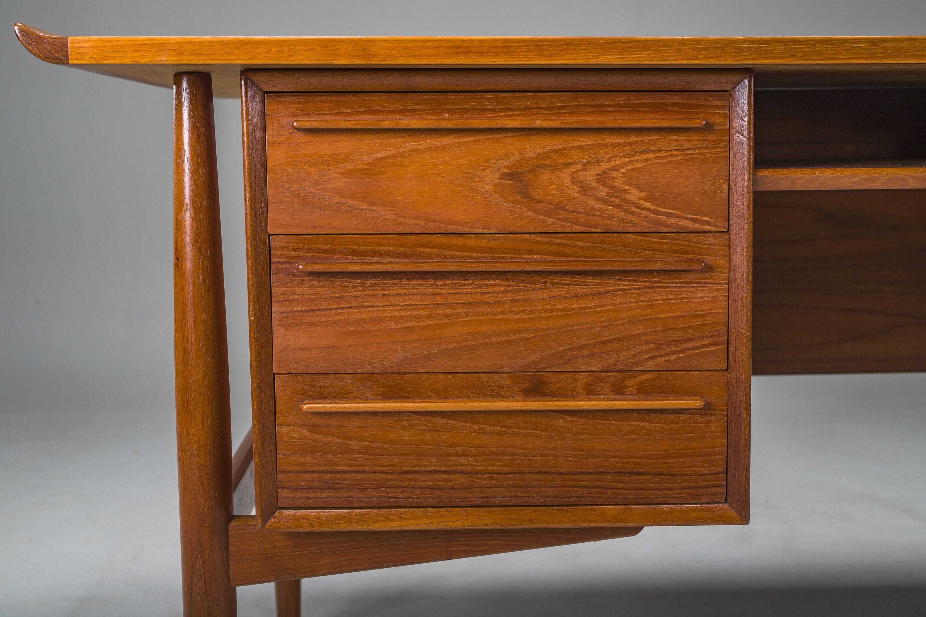 Danish Teak Executive Desk by Arne Vodder for H.P. Hansen, 1960s