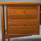 Danish Teak Executive Desk by Arne Vodder for H.P. Hansen, 1960s