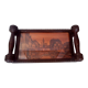 Strasbourg Alsace wooden serving tray signed