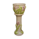 Cache-pot avec colonne en faïence