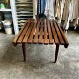 Coffee table, bench in dark laminated wood