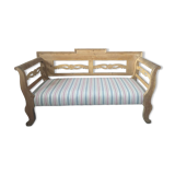 Antique Continental Pine Settle Bench sofa