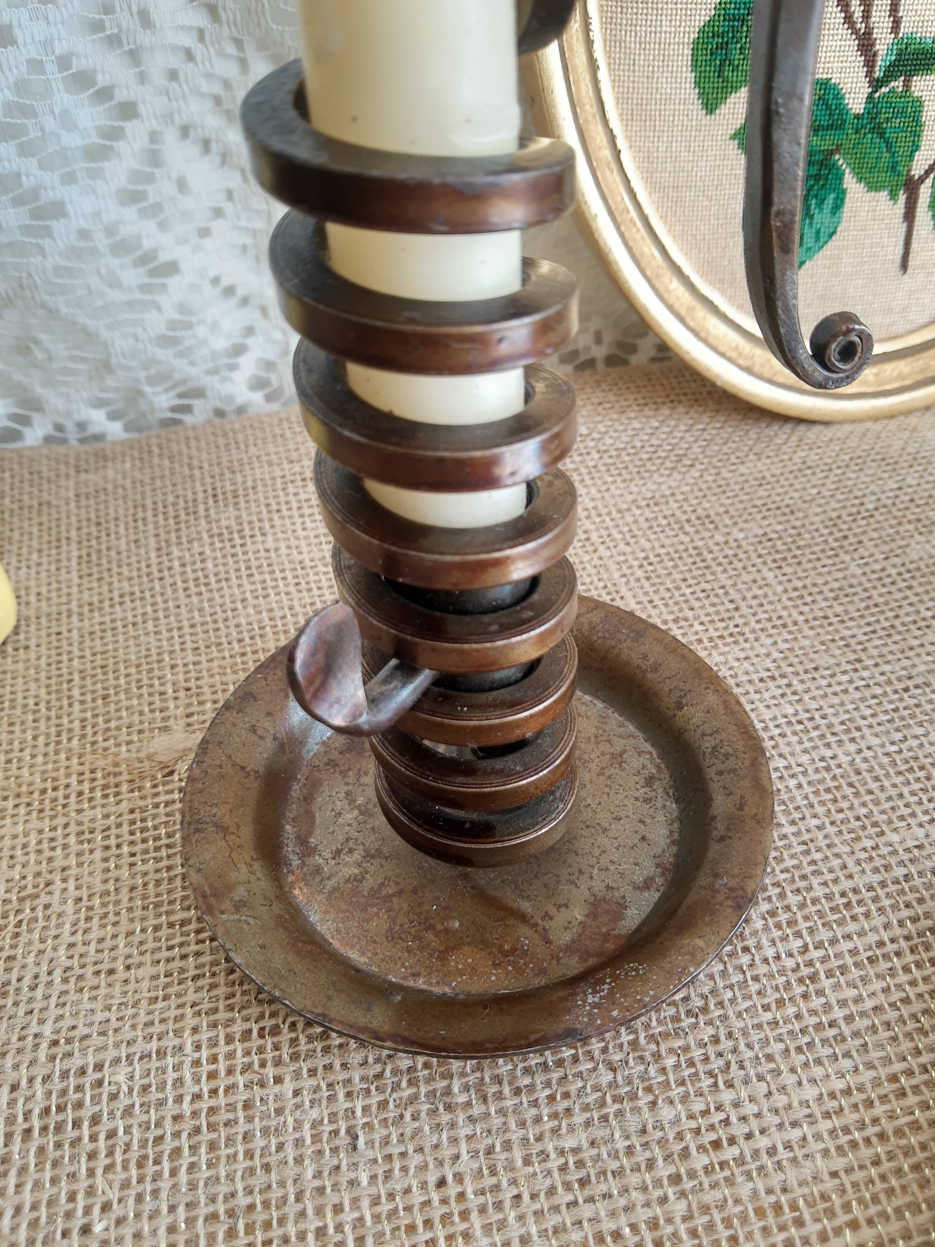 Spiral cellar rat candle holder - vintage