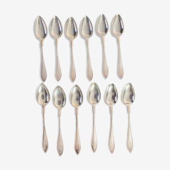 12 silver metal spoons monogram engraved J