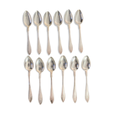 12 silver metal spoons monogram engraved J