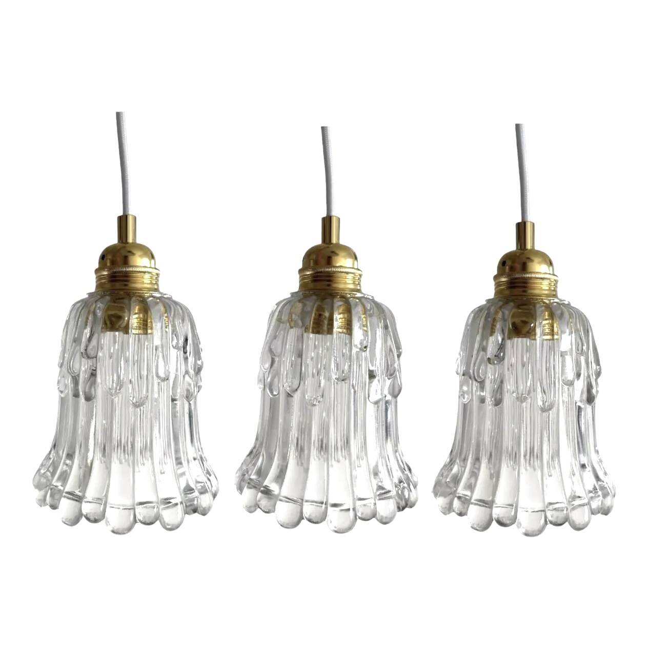 Lot de trois suspensions vintage