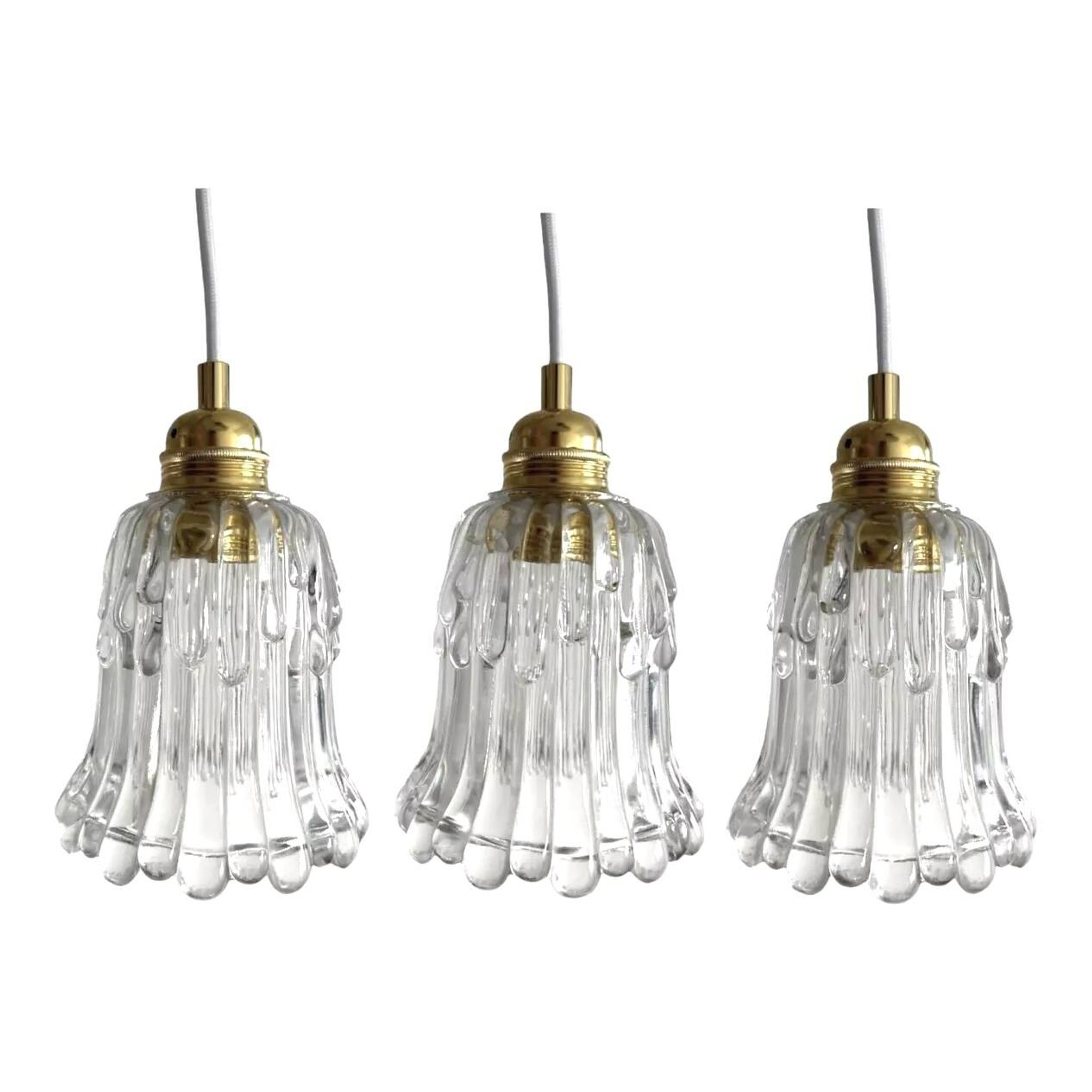 Lot de trois suspensions vintage