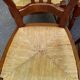 4 country-style medallion chairs in solid cherry with rush seats from the 1990s.