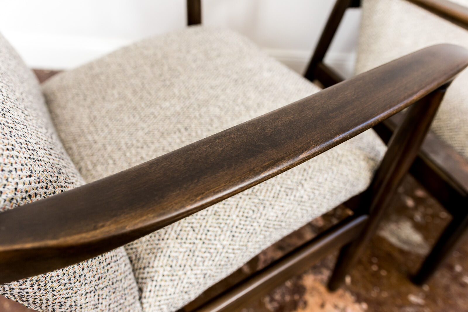 Pair of restored vintage GFM-64 armchairs by Edmund Homa, 1960s