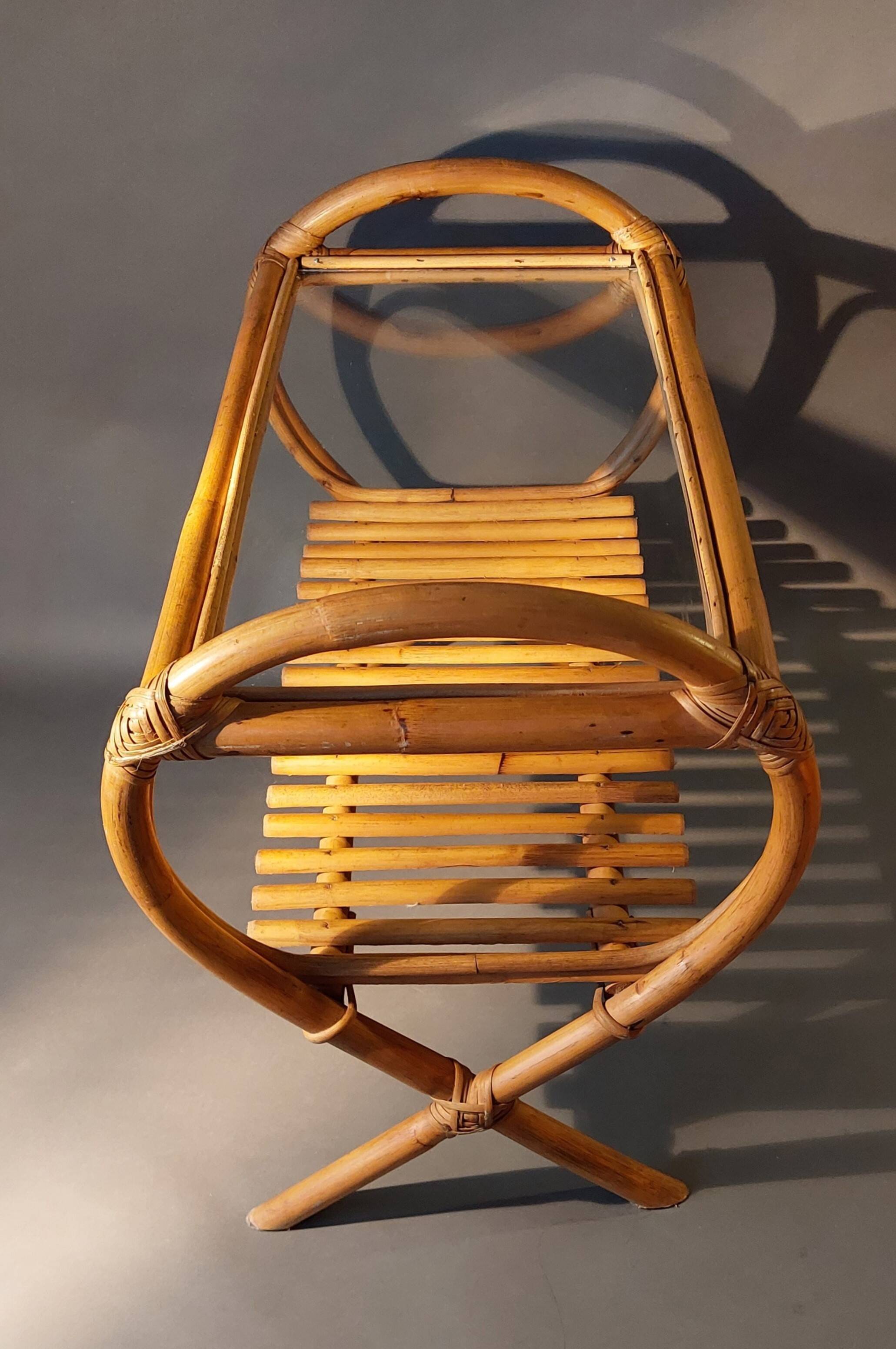 Vintage rattan and bamboo coffee table.