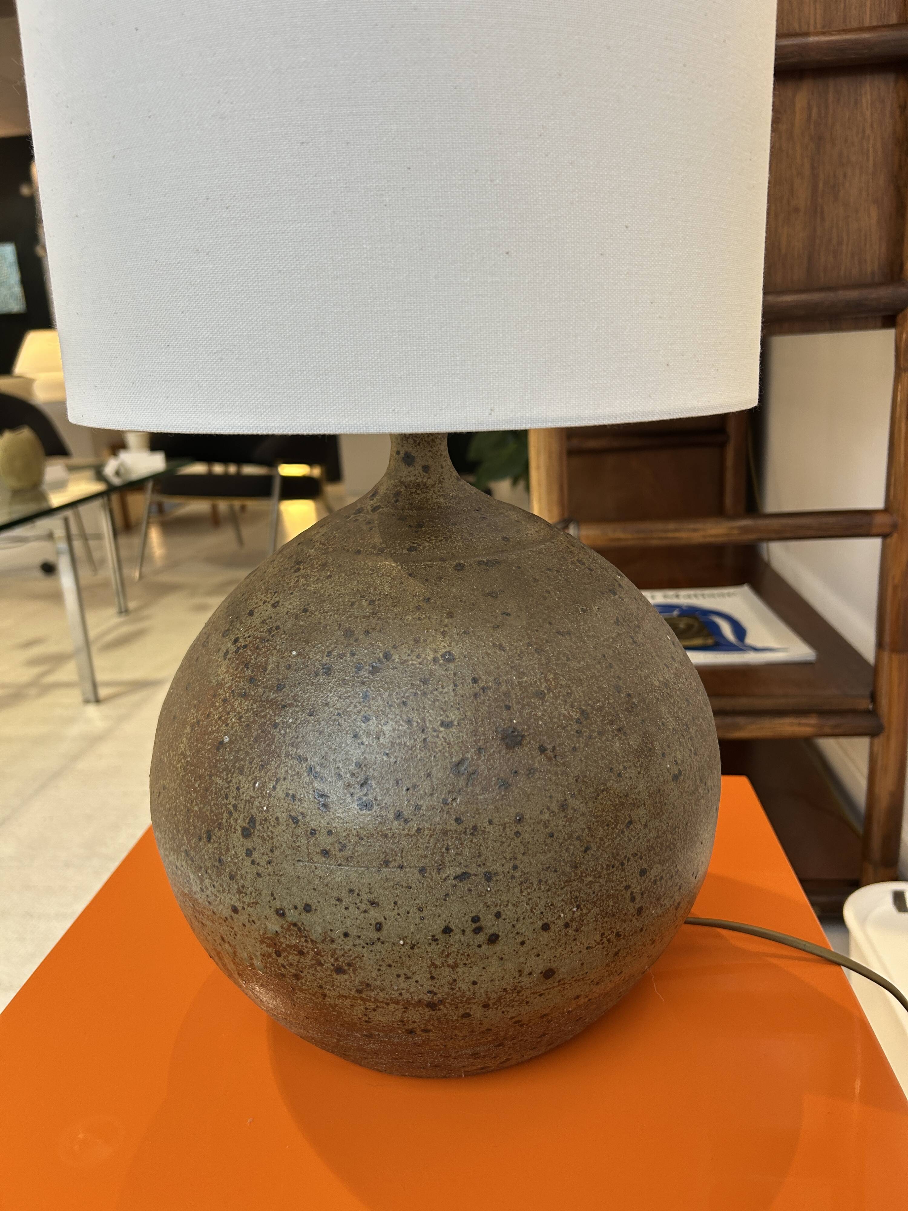 Guy Baudat stoneware ball lamp