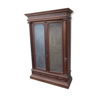 Armoire vitrée bois massif