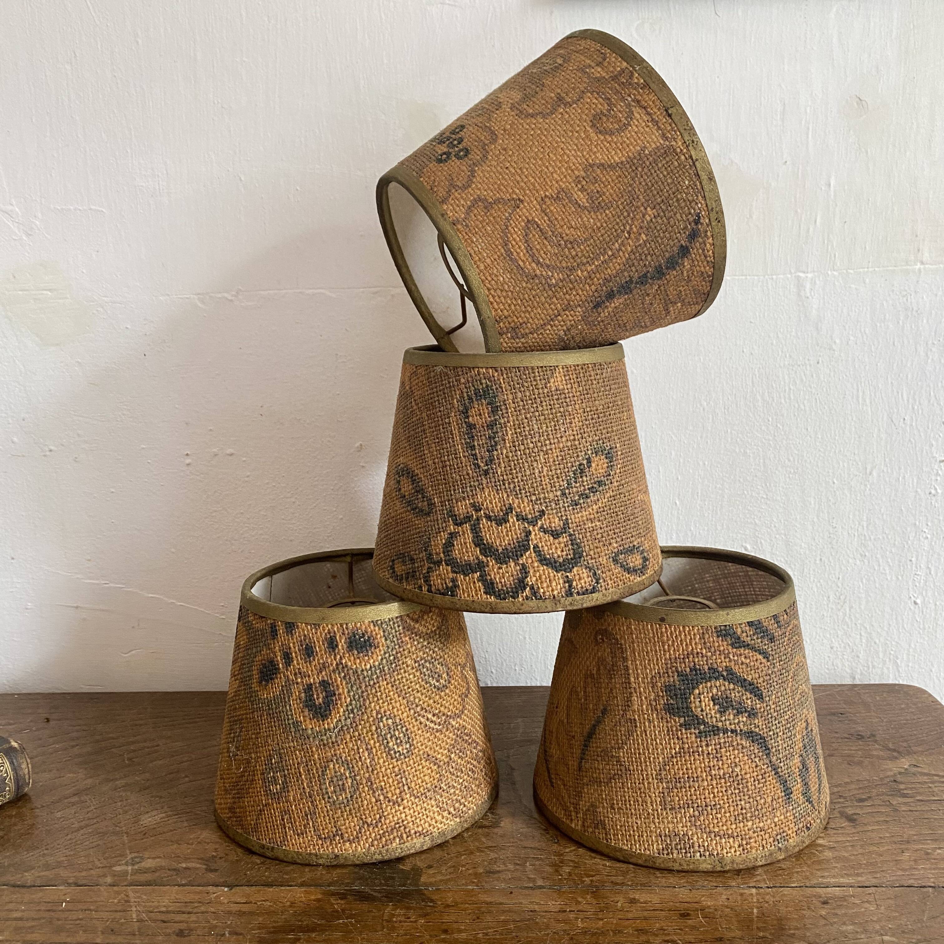 Old jute lampshades to be installed