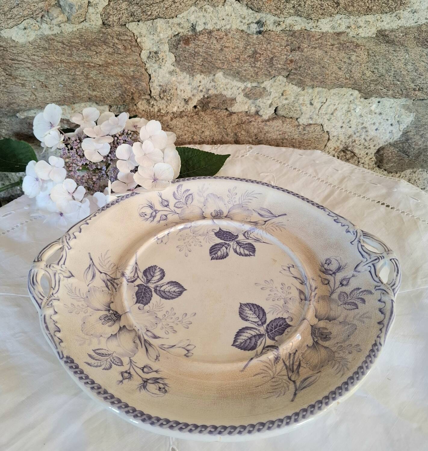 Antique iron earthenware dish