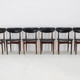 1960s Set of Six Scantic Mobelvaerk Dining Chairs in Leatherette, Denmark
