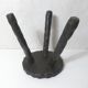 vintage brutalist solid oak tripod stool