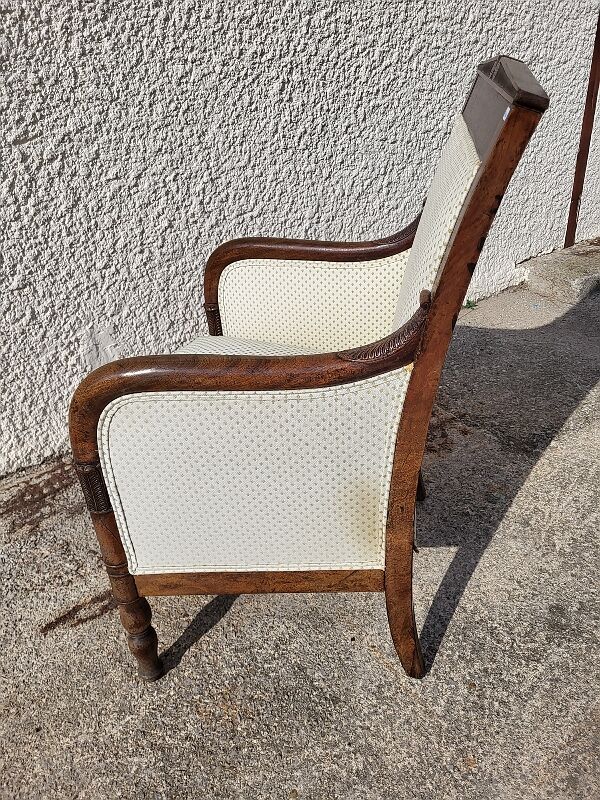 Armchair empire bergere in dark walnut from the XIXth century
