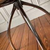 Chrome designer swivel tripod chair
