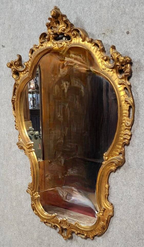 Large Baroque Louis XV Style Mirror in gilded wood from the early 20th century