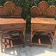 Paire de table de chevet en rotin
