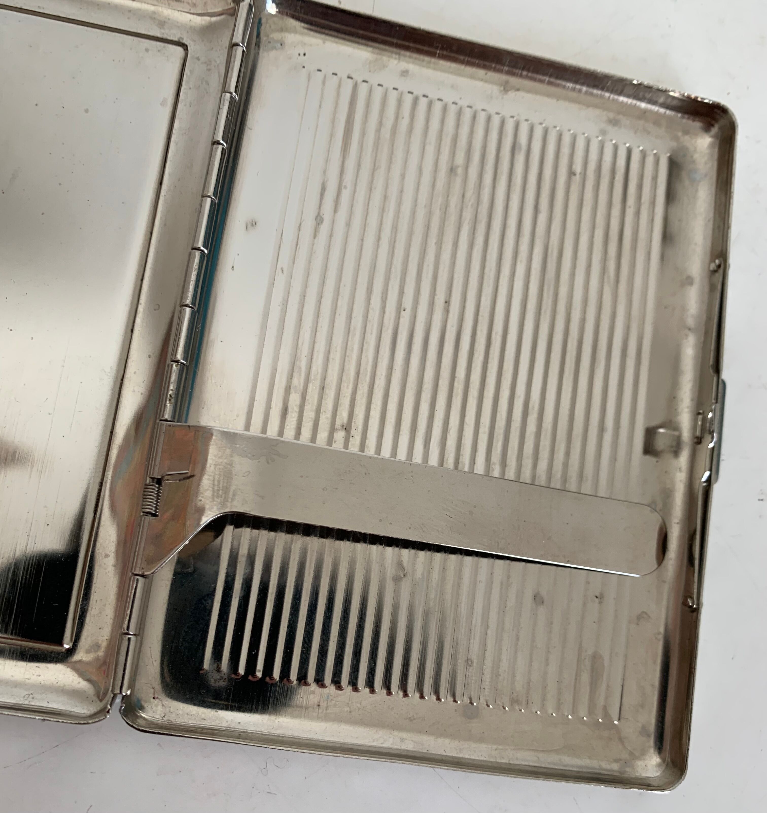 Vintage cigarette holder 1960 imitation leather box - 11 x 8 cm