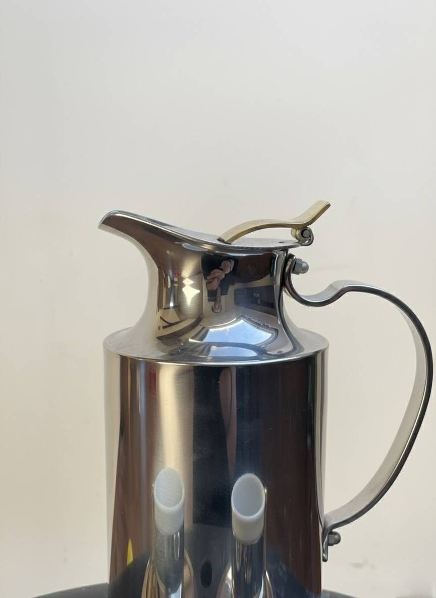 Balzano 3-piece metal and porcelain coffee set, Made in Italy