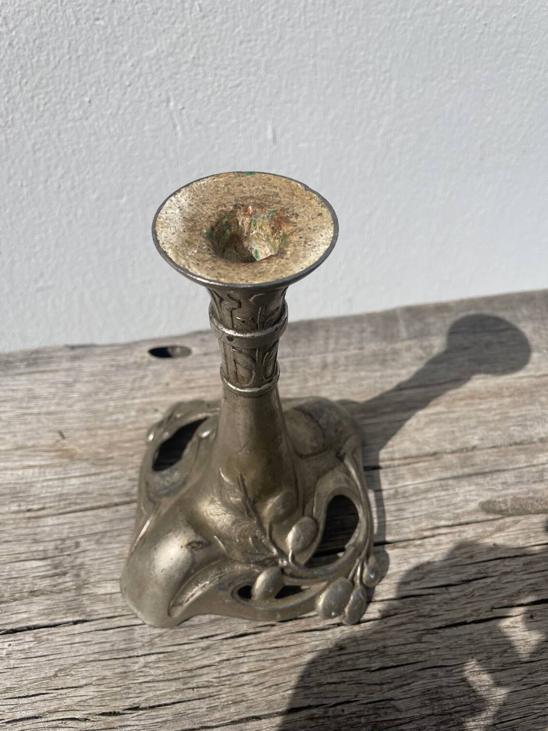 Art Nouveau silver-plated candlestick