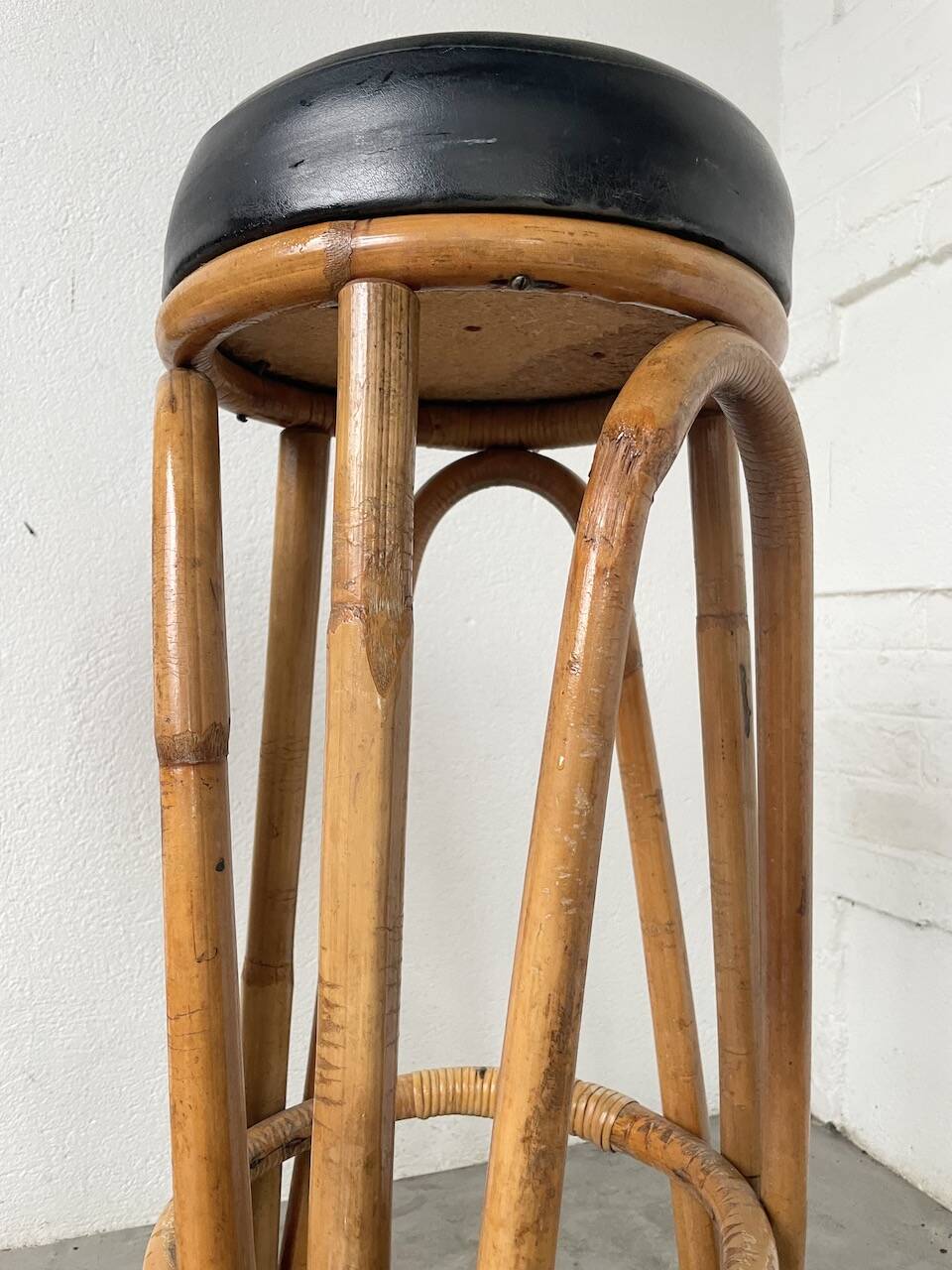 Pair of high rattan stools
