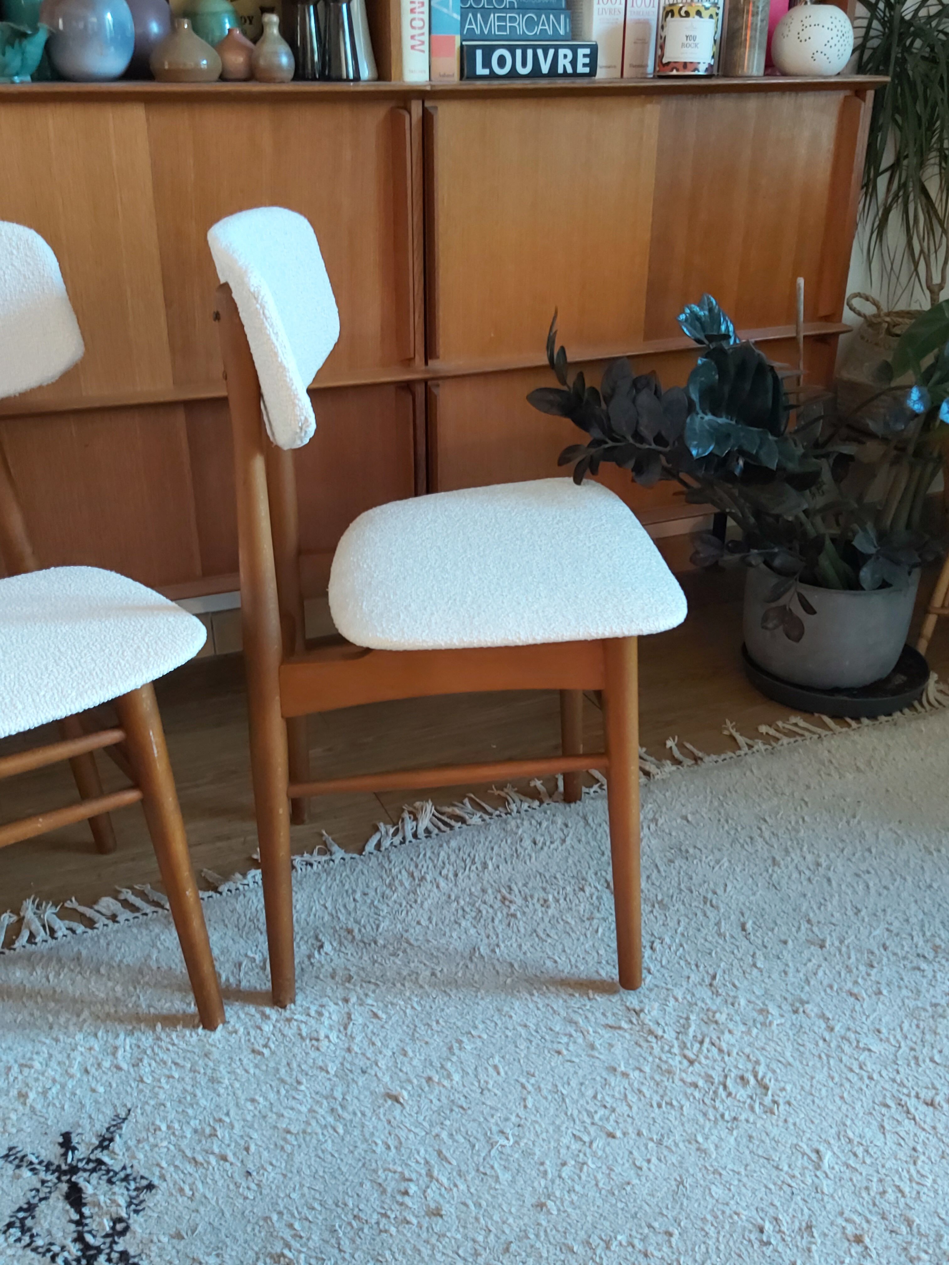 Série de 3 chaises scandinaves vintage