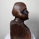 bust of a woman in solid wood carved with a gouge, 19th century