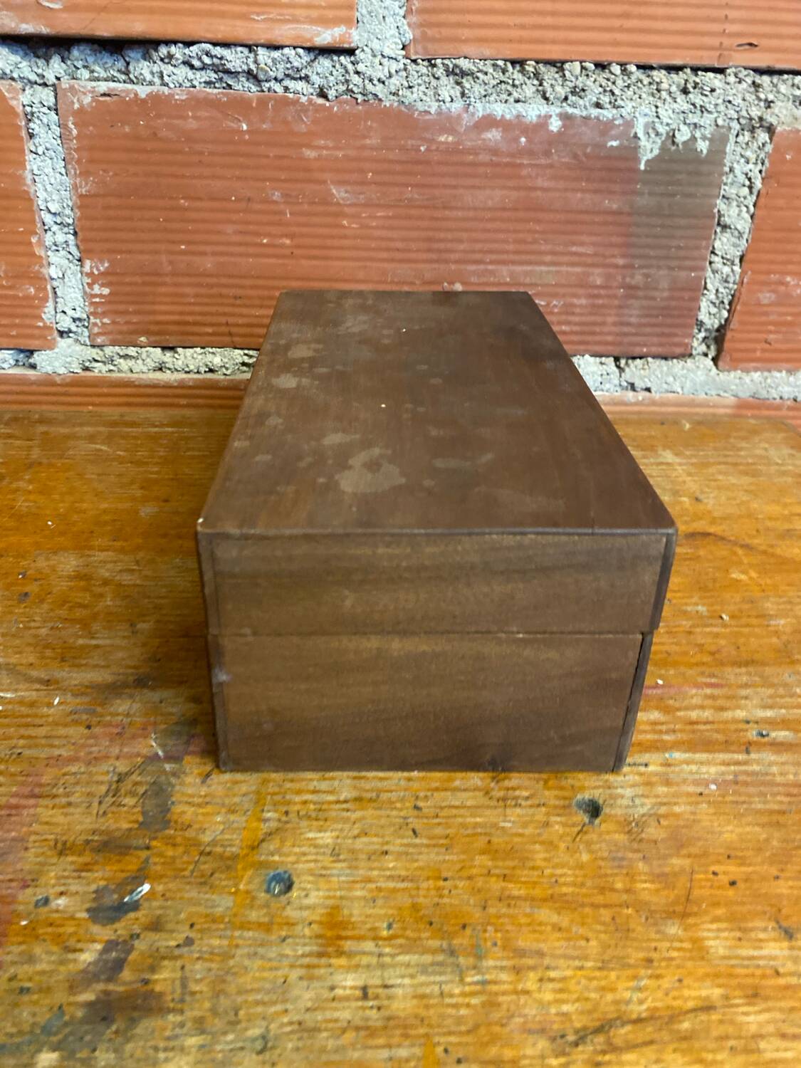 Antique wooden box with vintage clasp