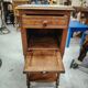 Antique bedside table in solid wood and marble – 19th century