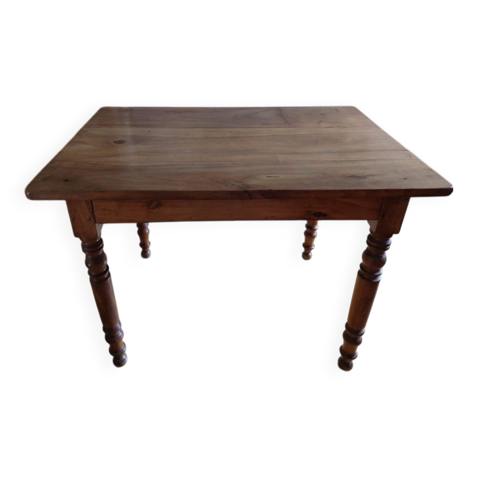 Table de bistrot ancienne en noyer blond