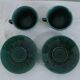 Set of 2 vintage green cups + saucers