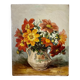 Tableau huile sur toile signé Raymond PERISSE - Bouquet de Dahlias - Peintre Lorrain
