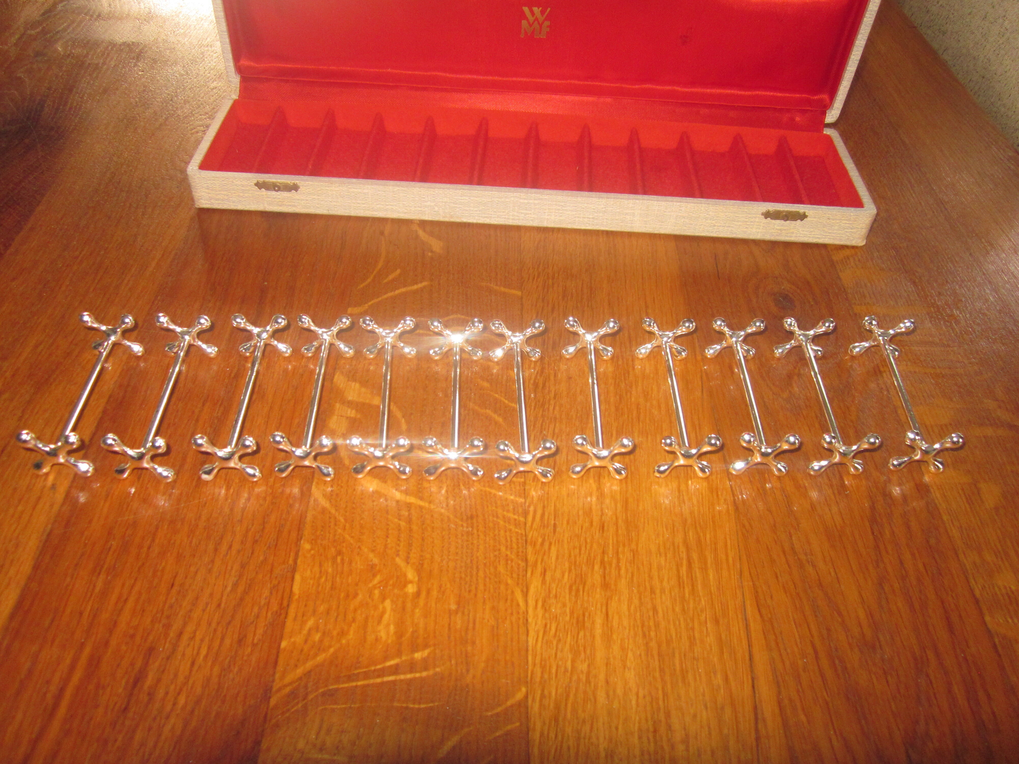 12 silver metal knife holder wmf