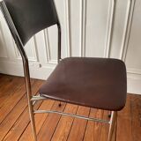 Skaï and bi-color chrome chair