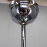 Restored Bauhaus/Art Deco chrome & glass chandelier, Czechoslovakia, 1930s