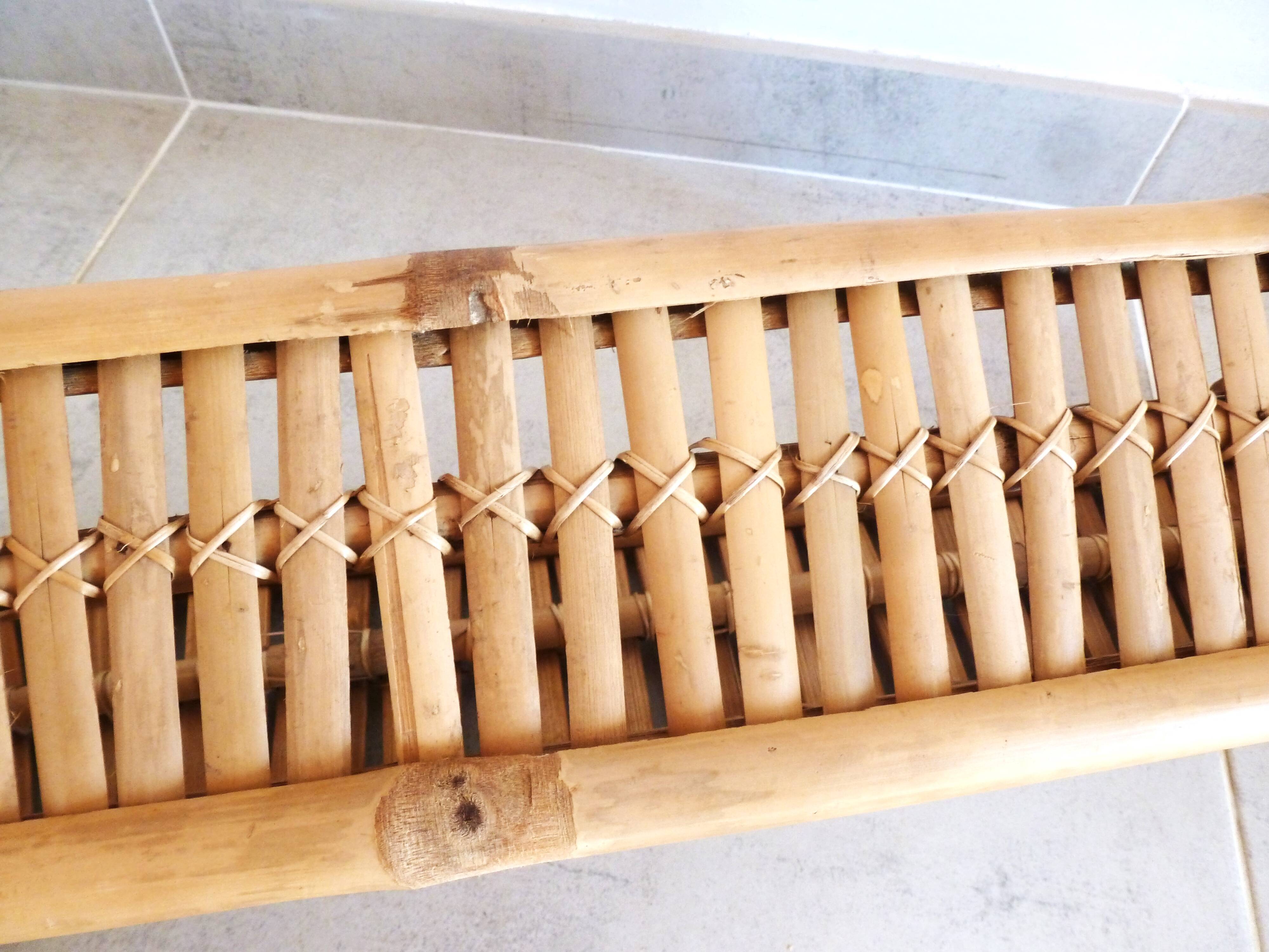 bamboo planter, bamboo and rattan plant pot, indoor planter.