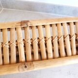 bamboo planter, bamboo and rattan plant pot, indoor planter.