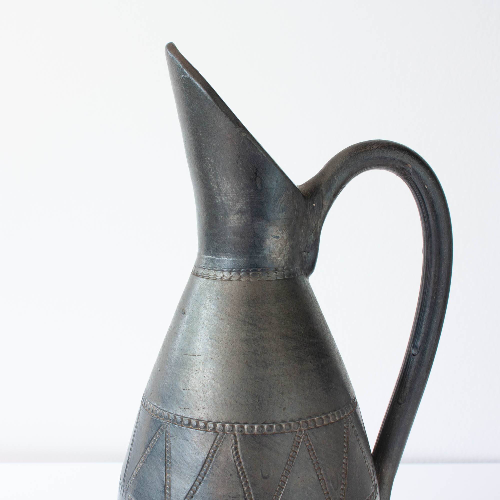 Vintage Handmade Black Pottery Vase from Bisalhaes, 1960's