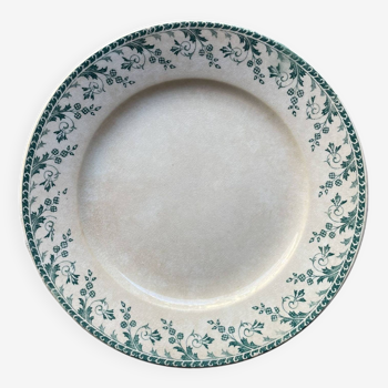 Opaque porcelain flat plate from Gien Terre de Fer, Montigny model