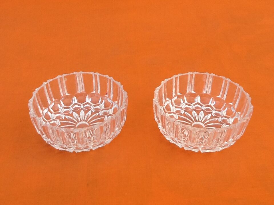 Pair of ramekins crystal d'Arques Paris 1970s
