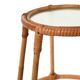 Scandinavian Bamboo Plant Stand with Frosted Glass, 1960s
